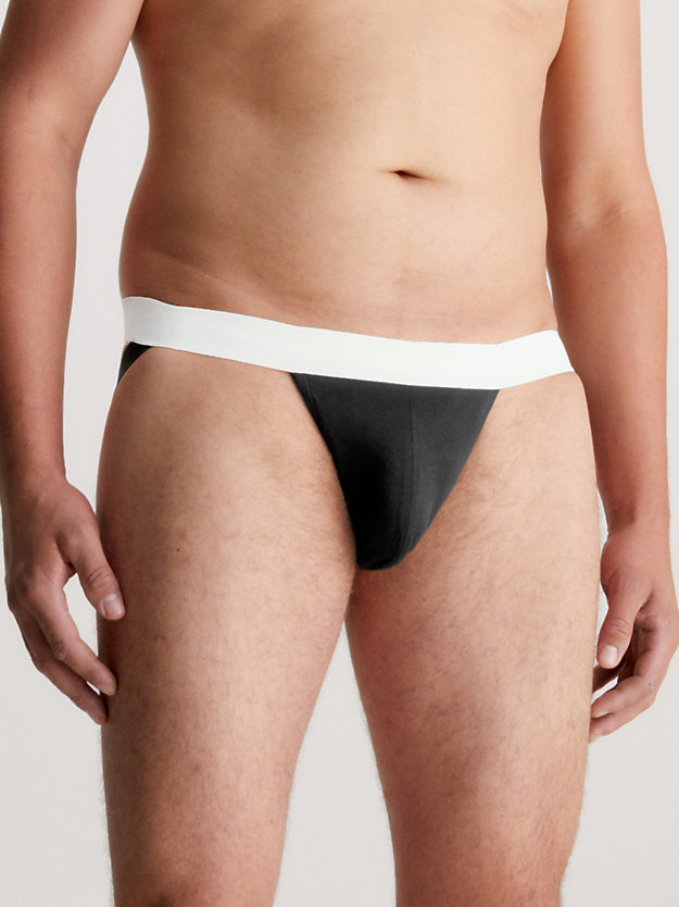 b- phtm gry 3 pack jock straps - cotton stretch for men calvin klein