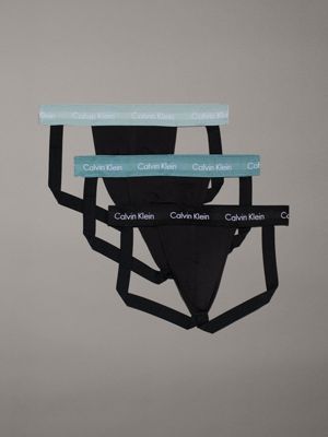  slate turq wbs 3 pack jock straps - cotton stretch for men calvin klein