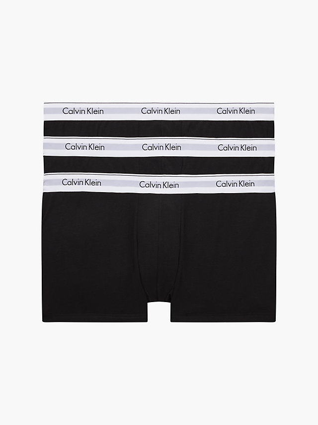 Black/black/black Plus Size 3 Pack Trunks - Modern Cotton undefined men Calvin Klein