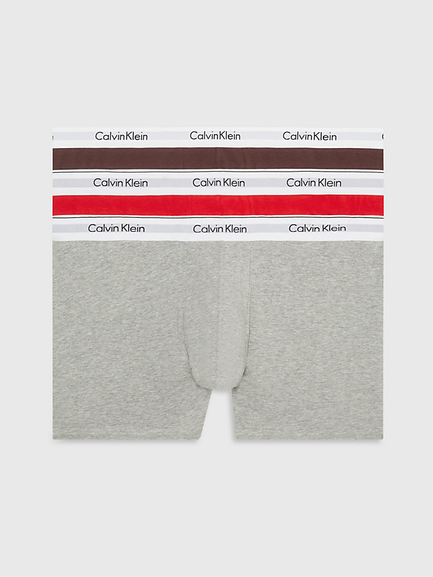 grey heather plus size 3 pack trunks - modern cotton for men calvin klein