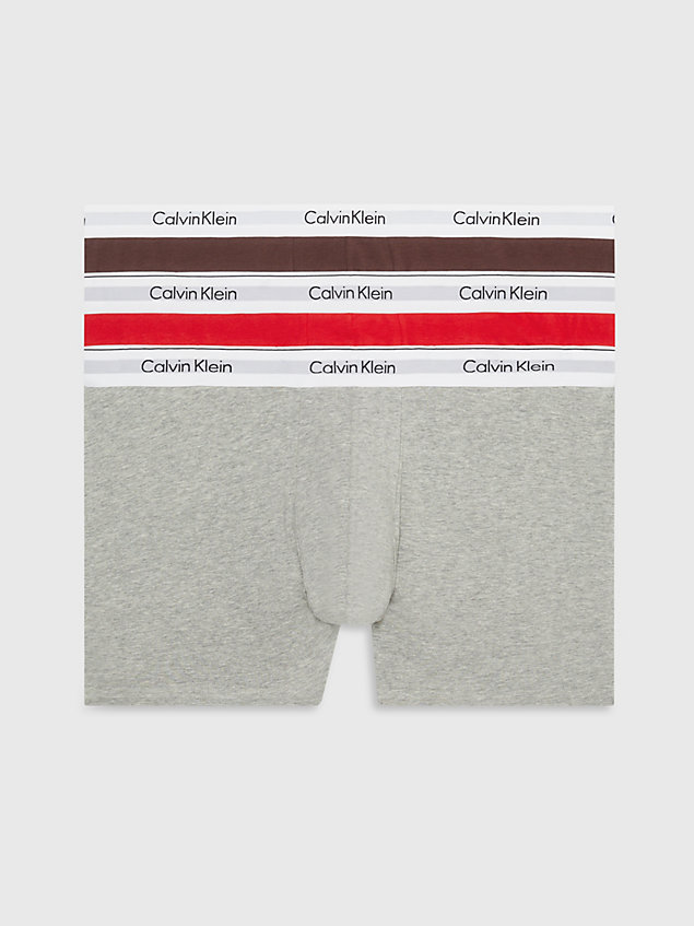 boxer aderenti in confezione da 3 plus size - modern cotton  rouge da uomo calvin klein