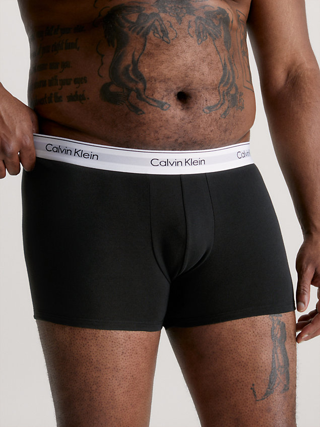 boxer aderenti in confezione da 3 plus size - modern cotton  black da uomo calvin klein