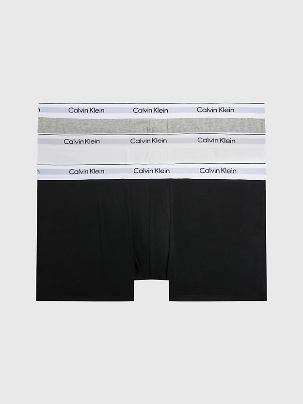 WHITE, GREY HEATHER, BLACK Plus Size 3 Pack Trunks - Modern Cotton for men CALVIN KLEIN