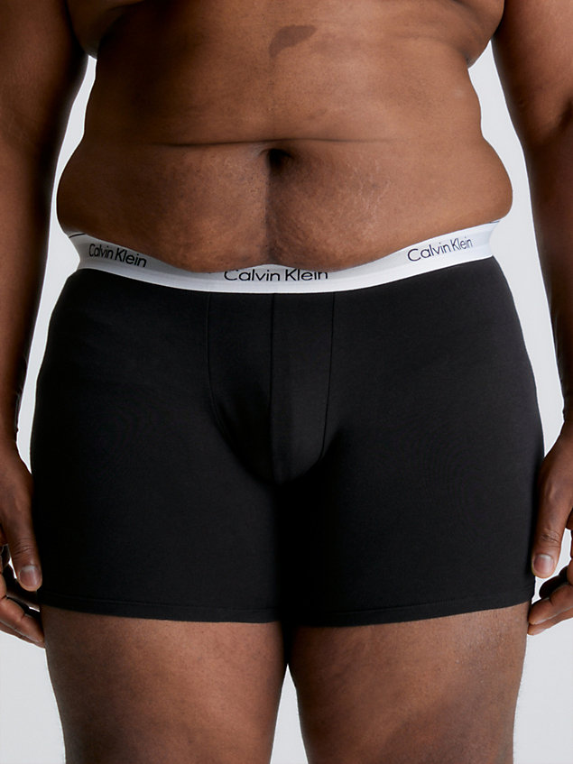 boxer aderenti lunghi confezione da 3 plus size - modern cotton black da uomo calvin klein