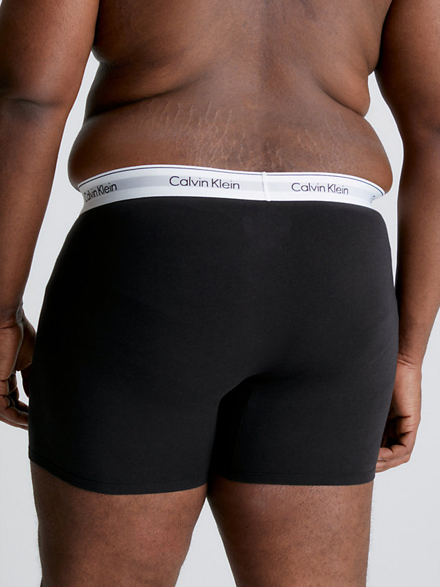 boxer aderenti lunghi confezione da 3 plus size - modern cotton black da uomo calvin klein