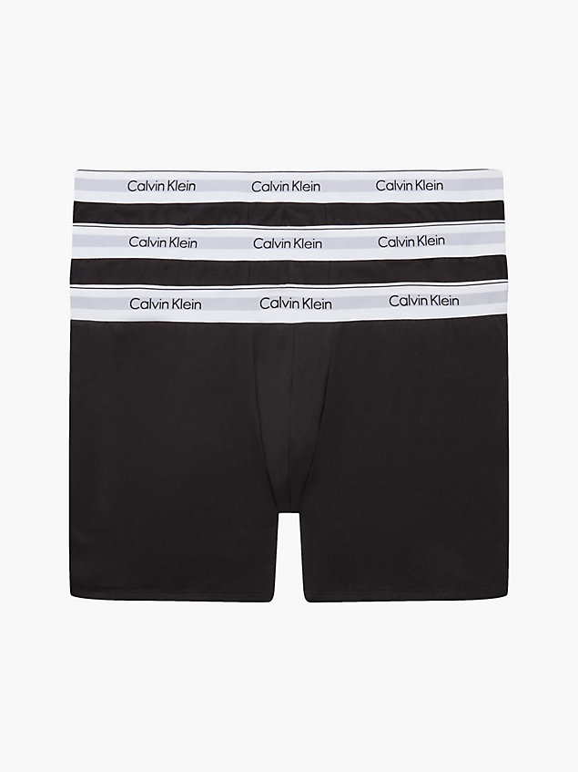 black 3er-pack boxershorts in großen größen - modern cotton für herren - calvin klein