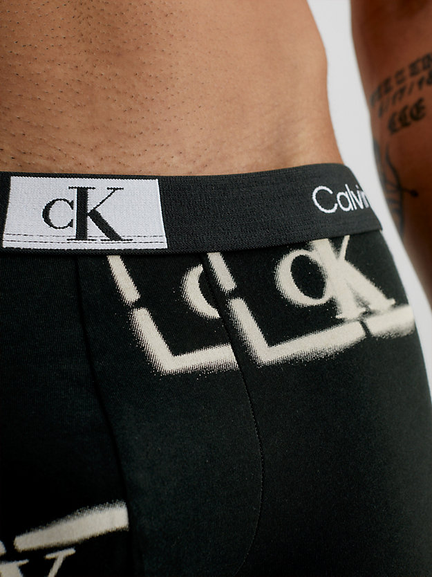 STENCIL LOGO PRINT_BLACK Boxers - CK96 for hommes CALVIN KLEIN