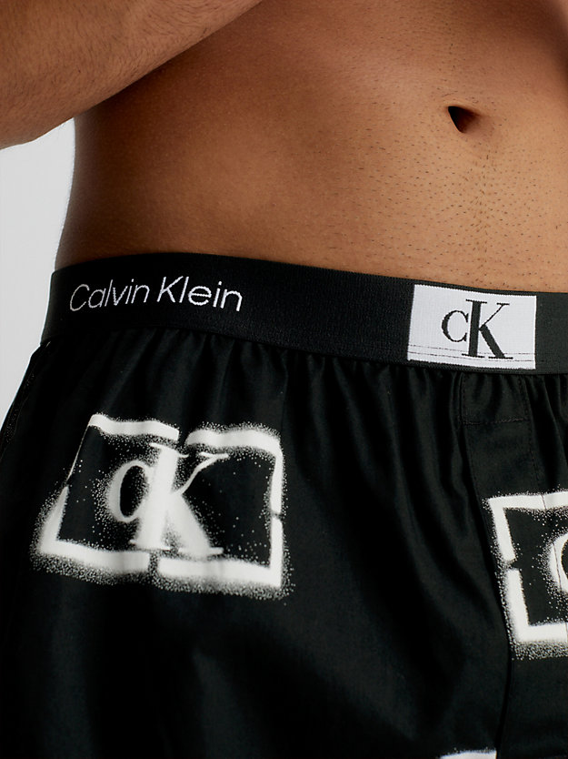 STENCIL LOGO PRINT_BLACK Boxer - CK96 da uomo CALVIN KLEIN