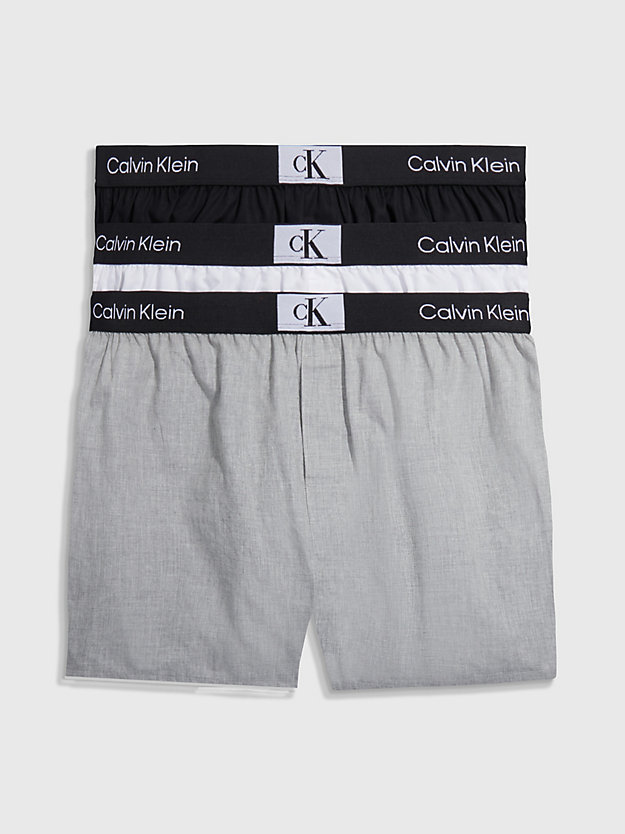 BLACK/WHITE/GREY HEATHER 3er-Pack Slim Fit Boxershorts - CK96 für Herren CALVIN KLEIN