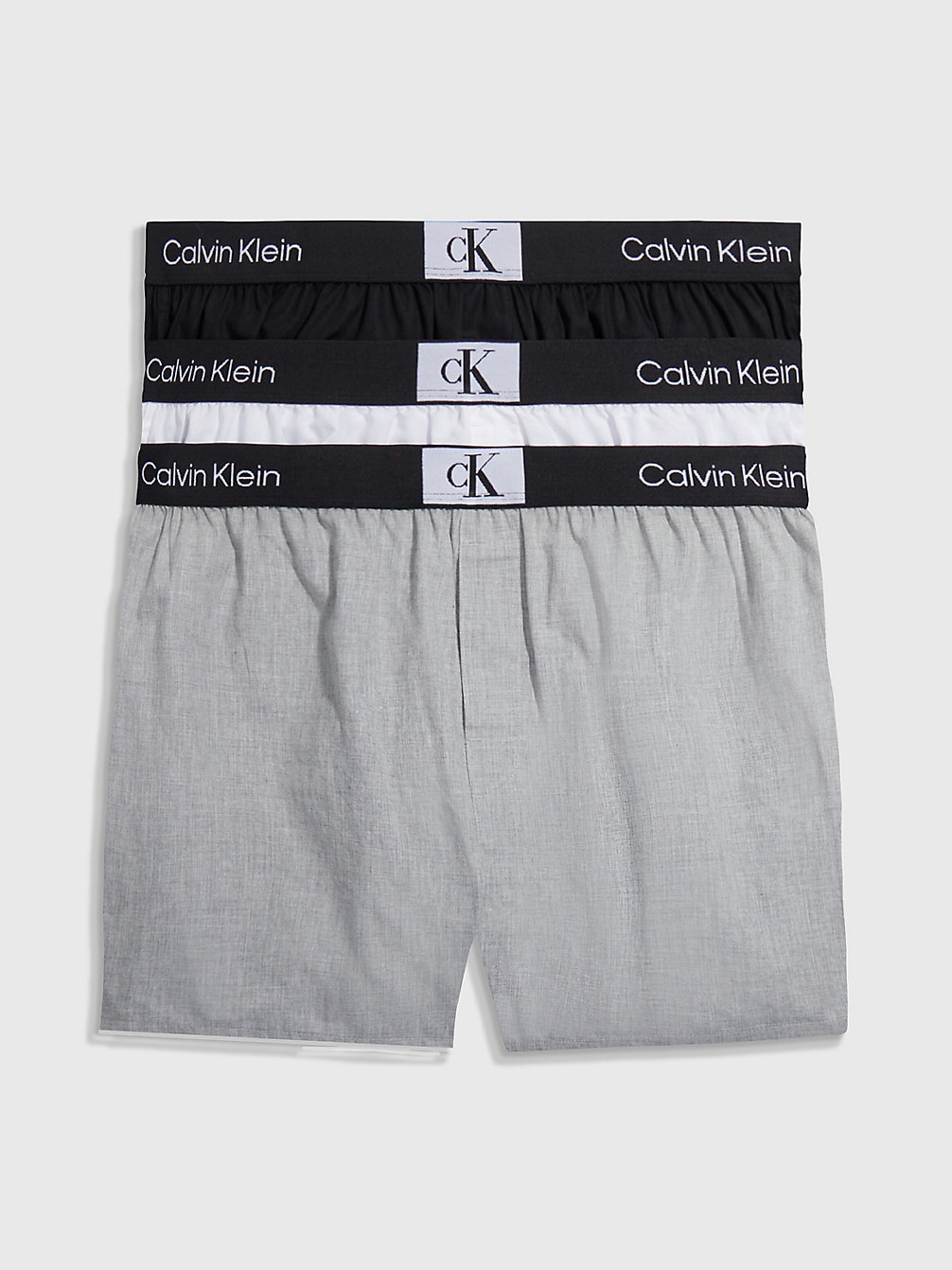 BLACK/WHITE/GREY HEATHER 3 Pack Slim Fit Boxers - Ck96 undefined men Calvin Klein