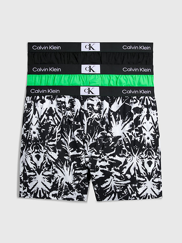  palm trees_black 3er-pack slim fit boxershorts - ck96 für herren - calvin klein