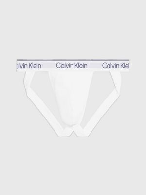 Calvin Klein 3-pack jockstraps in black with coloured waistband