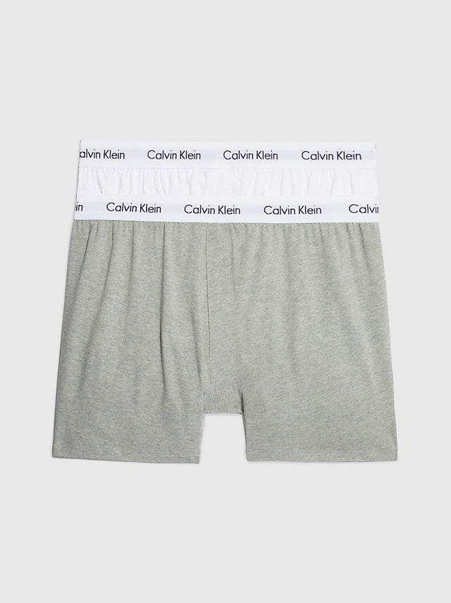 White, Grey Heather 2 Pack Boxers - Cotton Stretch undefined men Calvin Klein