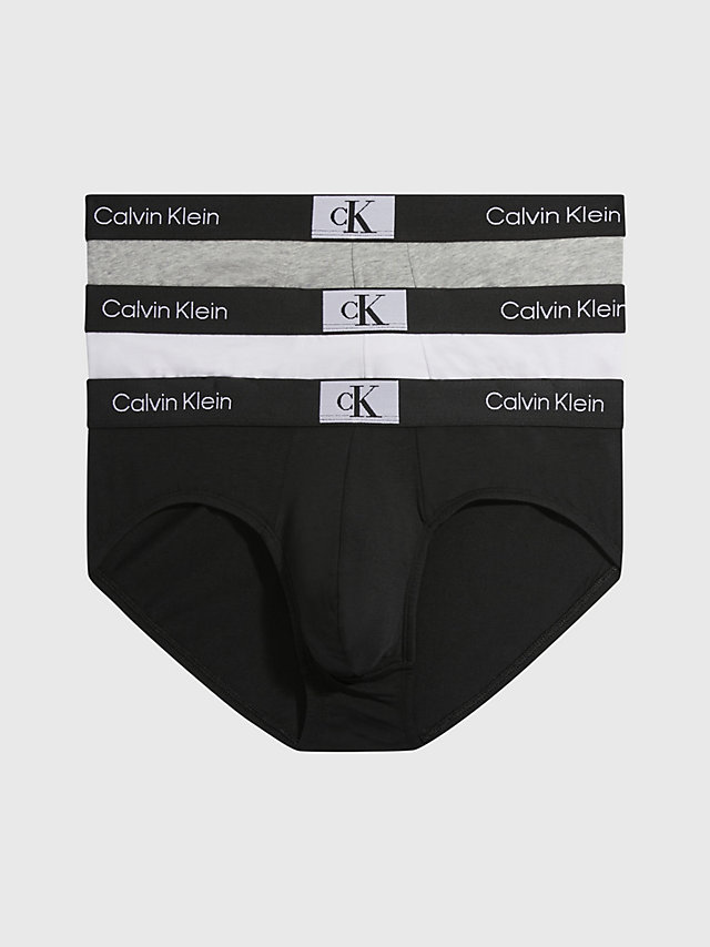 Black/white/grey Heather 3 Pack Briefs - Ck96 undefined men Calvin Klein