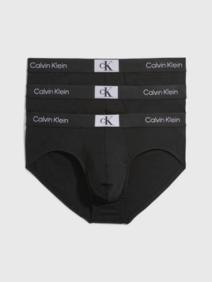 Pack of 3 pairs of black stretch cotton briefs for men