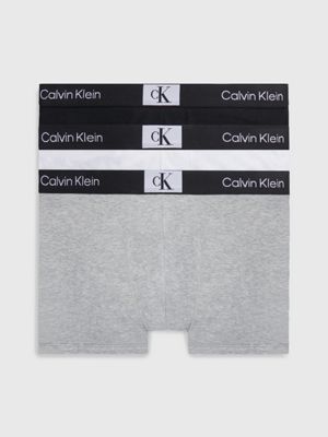 3-in-Box Calvin Klein Cotton Gray & Blue Stretch Boxer Briefs S Men $45 