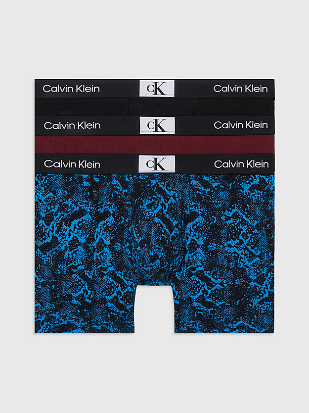 idr sn_brilliant blu zestaw 3 par długich bokserek - ck96 dla mężczyźni - calvin klein