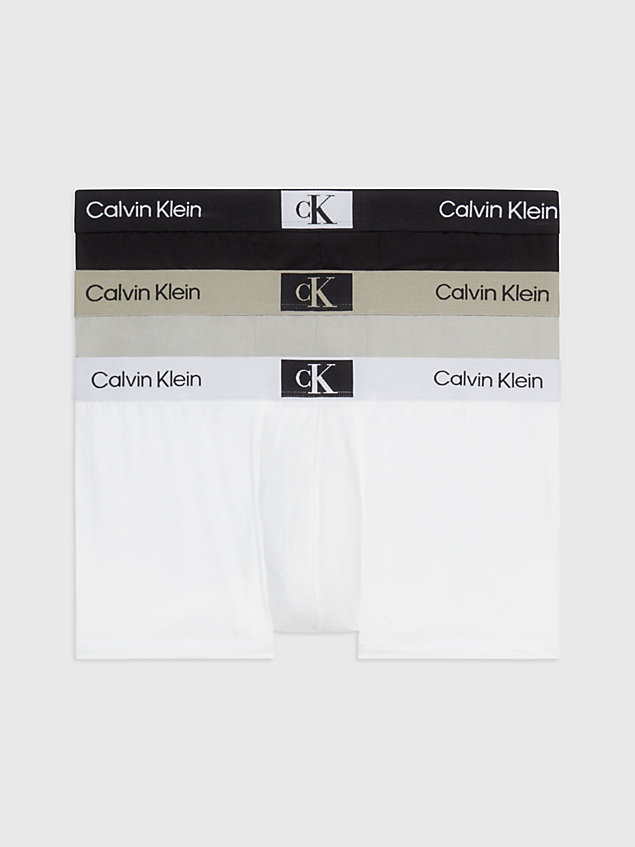  white 3 pack low rise trunks - ck96 for men calvin klein