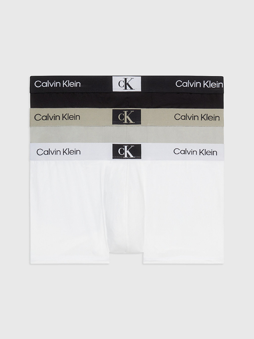 BLACK, AUTHENTIC GREY, WHITE 3 Pack Low Rise Trunks - Ck96 undefined men Calvin Klein