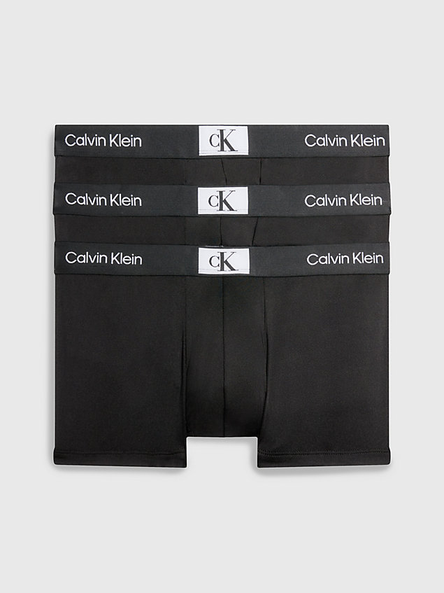 black zestaw 3 par bokserek z niskim stanem - ck96 dla mężczyźni - calvin klein