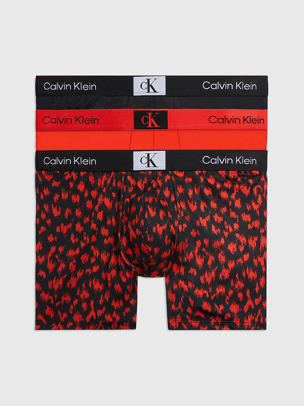 HAZ, BLURRED LEOPARD PRINT_HAZ, BLK Lot De 3 Boxers Longs - Ck96 undefined hommes Calvin Klein