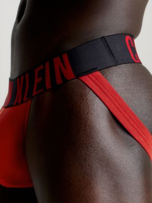 Calvin Klein 3-pack jockstraps with coloured waistband in black