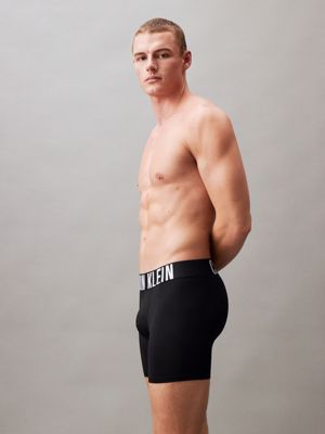 black/black/black 3er-pack lange boxershorts - intense power micro für herren - calvin klein