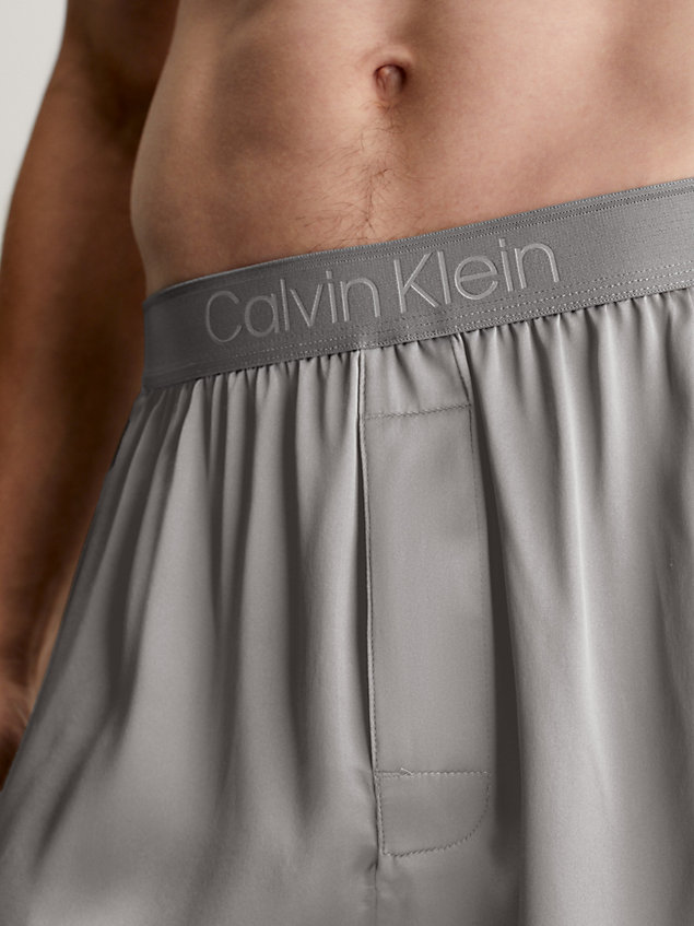 grey pure silk boxers for men calvin klein