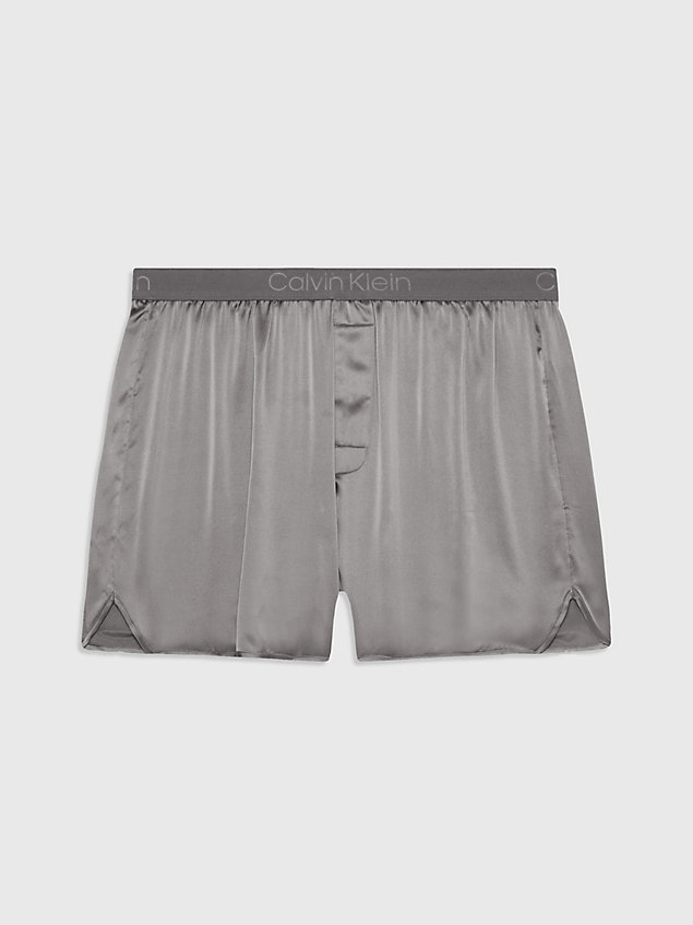 grey pure silk boxers for men calvin klein