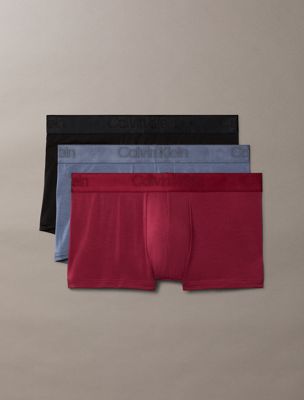 multi 3 pack low rise trunks - ck black for men calvin klein
