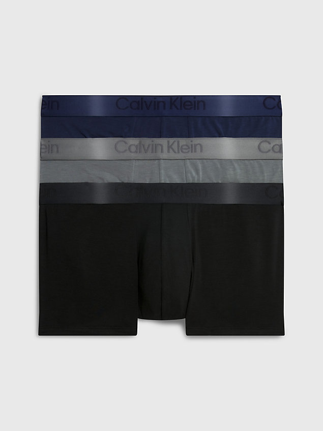  grey sky zestaw 3 par niskich bokserek - ck black dla mężczyźni - calvin klein