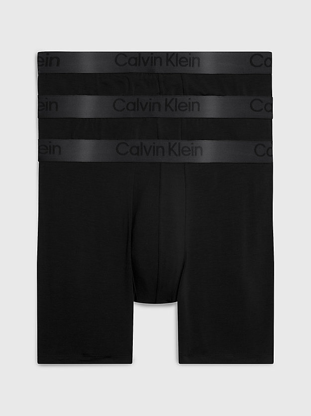 black/black/black zestaw 3 par długich bokserek - ck black dla mężczyźni - calvin klein