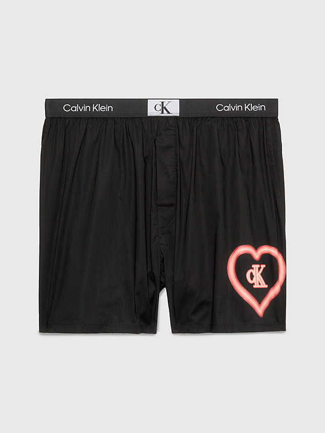 black organic cotton boxer shorts - ck96 for men calvin klein