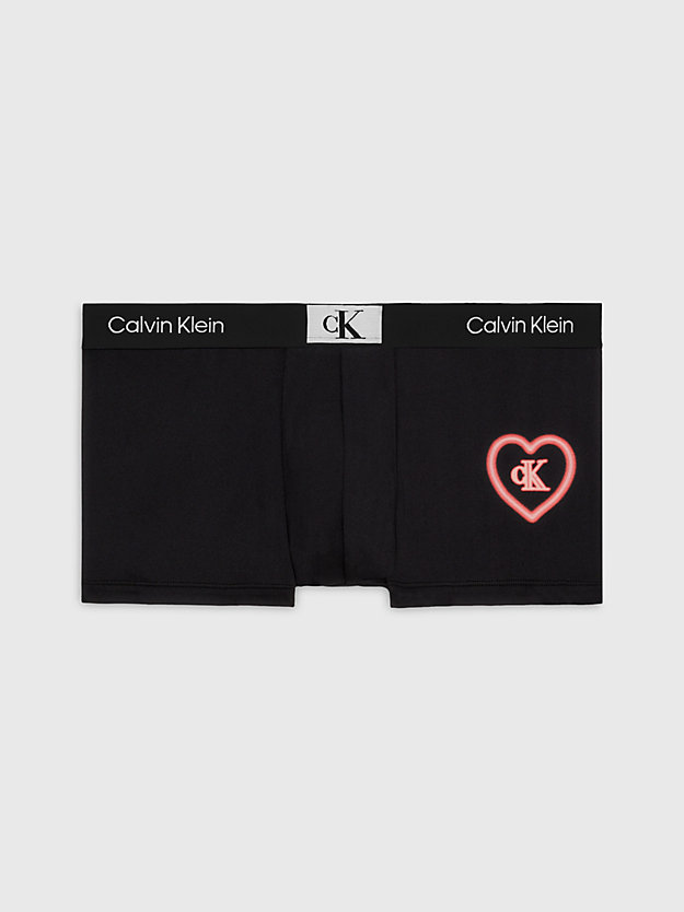 neon hearts graphic_black low rise trunks - ck96 for men calvin klein