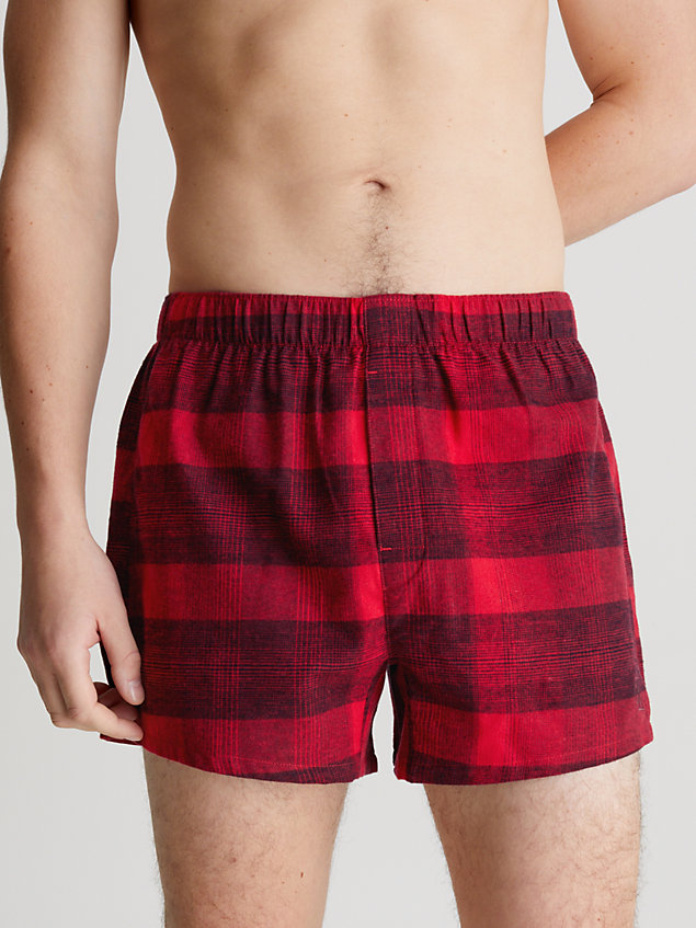 red flannel pyjama shorts for men calvin klein