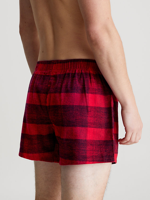 red flannel pyjama shorts for men calvin klein