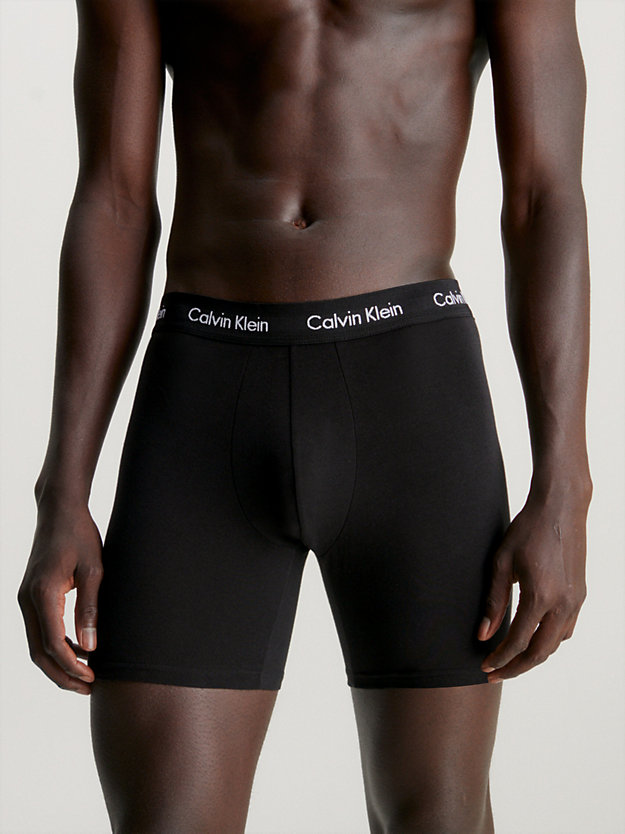 lot de 5 boxers longs - cotton stretch black/black/white/white/grey hthr pour hommes calvin klein