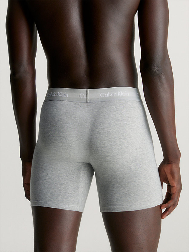 black/black/white/white/grey hthr 5-pack boxers lang - cotton stretch voor heren - calvin klein
