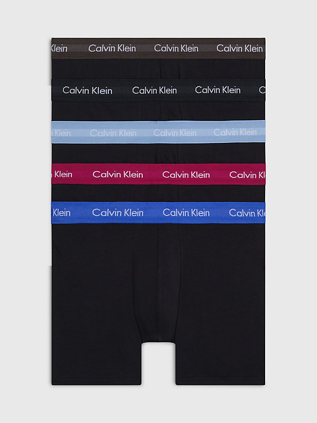 black 5-pack boxers lang - cotton stretch voor heren - calvin klein