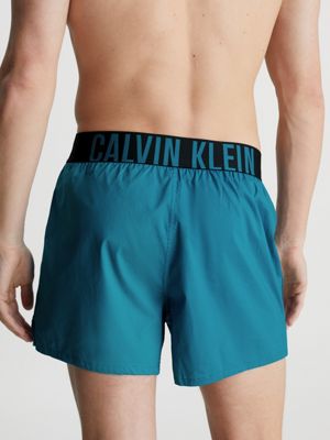 Calvin Klein 2 Pack Logo Slim Fit Woven Boxers in Black for Men