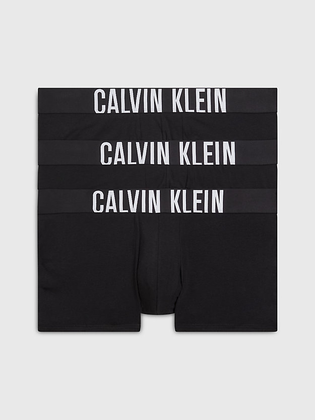 black/black/black plus size 3 pack trunks - intense power for men calvin klein