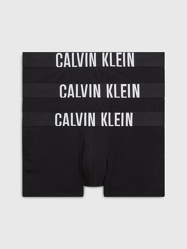 black plus size 3 pack trunks - intense power for men calvin klein