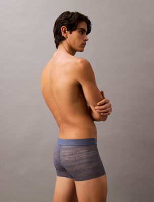 bóxers ajustados de tiro bajo - micro lace grisaille de hombres calvin klein