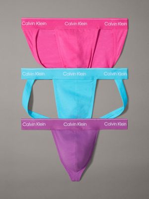  fuscia fedora 3er-pack slip, string und jockstrap - pride für herren - calvin klein