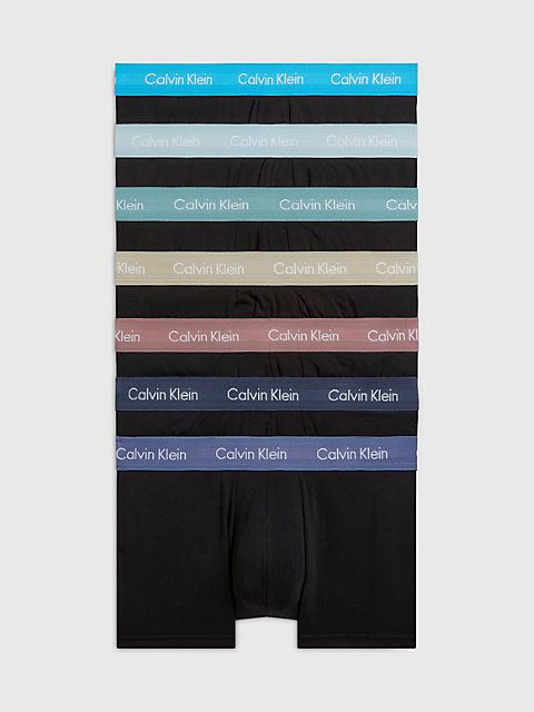 gre 7 pack low rise trunks - cotton stretch for men calvin klein
