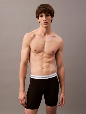 black 3 pack long boxer briefs - modern air for men calvin klein