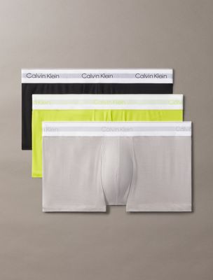 kewl lime 3 pack low rise trunks - icon modal mesh for men calvin klein