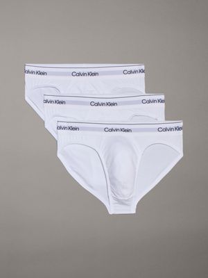 white 3 pack low rise briefs - modern cotton for men calvin klein