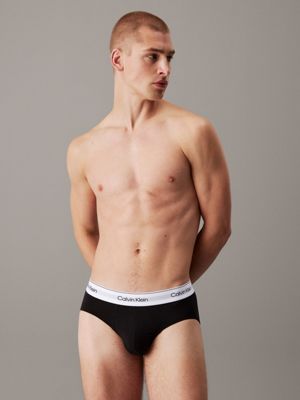 black 3 pack briefs - modern cotton for men calvin klein