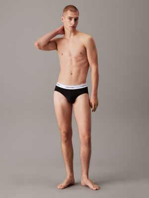 black 3-pack slips - modern cotton voor heren - calvin klein
